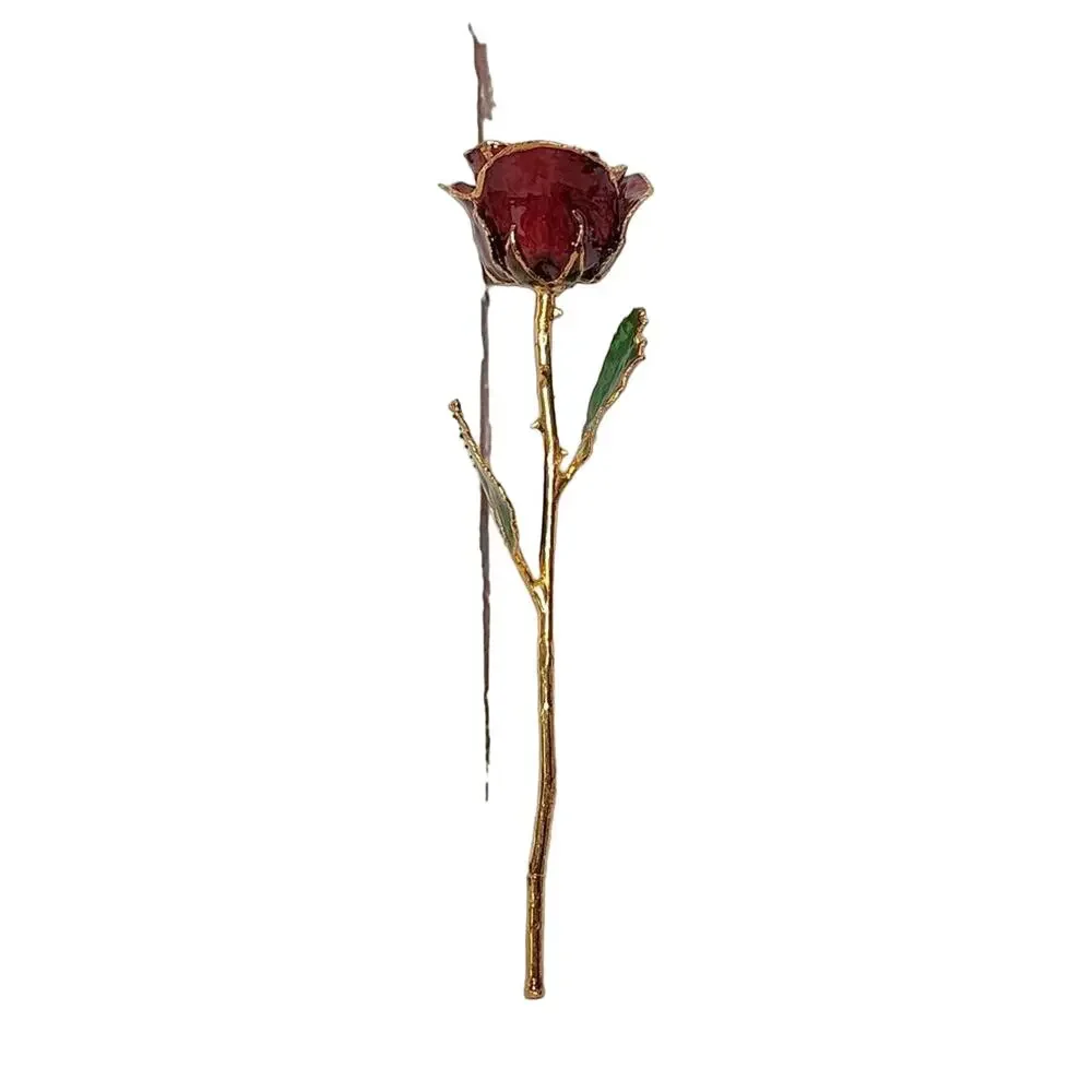 Forever Rose 24K Gold Plated Timeless Handcrafted Single Red Rose - Picture 5 of 8